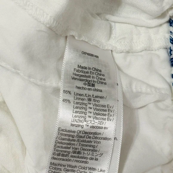 Madewell White Shorts with embroidery Blue Pattern size xl - Picture 8 of 8